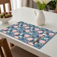 thumbnail image 6 of Placemat, Pioneer Flower Floral Print Pattern Place Mats Table Mat Set Of 2, PVC Washable Placemats for Party Kitchen Dining Decoration, 18x12 Inch, Fade Resistant, 6 of 6