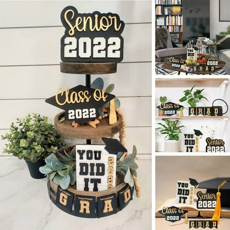 

KKCXFJX Christmas Decorations Home Decor 2022 New Graduation Season Square Graduation Wooden Pendant Ornamentlightning deals of today