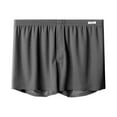 thumbnail image 2 of zeranth Men Summer Shorts Ice Silk Sleep Shorts Elastic Waist Hollow Out Plated Soft Casual Beathable Above Knee Length Solid Color Homewear Shorts, 2 of 7