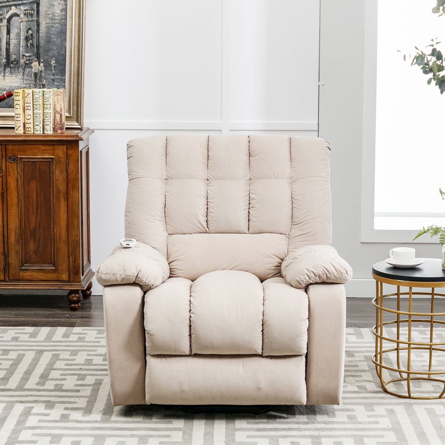 Kepooman Massage Recliner, Power Lift Recliner with Heat, Vibration and Side Pockets for Living Room, Bedroom's, Power Single Sofa, Beige Kepooman Massage Recliner, Power Lift Recliner with Heat, Vibration and Side Pockets for Living Room, Bedroom's, Power Single Sofa, Beige