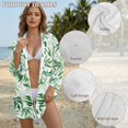thumbnail image 4 of Renewold Womens Cover Up Shirt for Beach Button Up Shirt Women Long Sleeve Beach T-Shirt Blouses Bathing Suit Cover Up with Pockets Lightweight Comfy Swimwear, Green Minimal Leaf Print, 3XL, 4 of 7