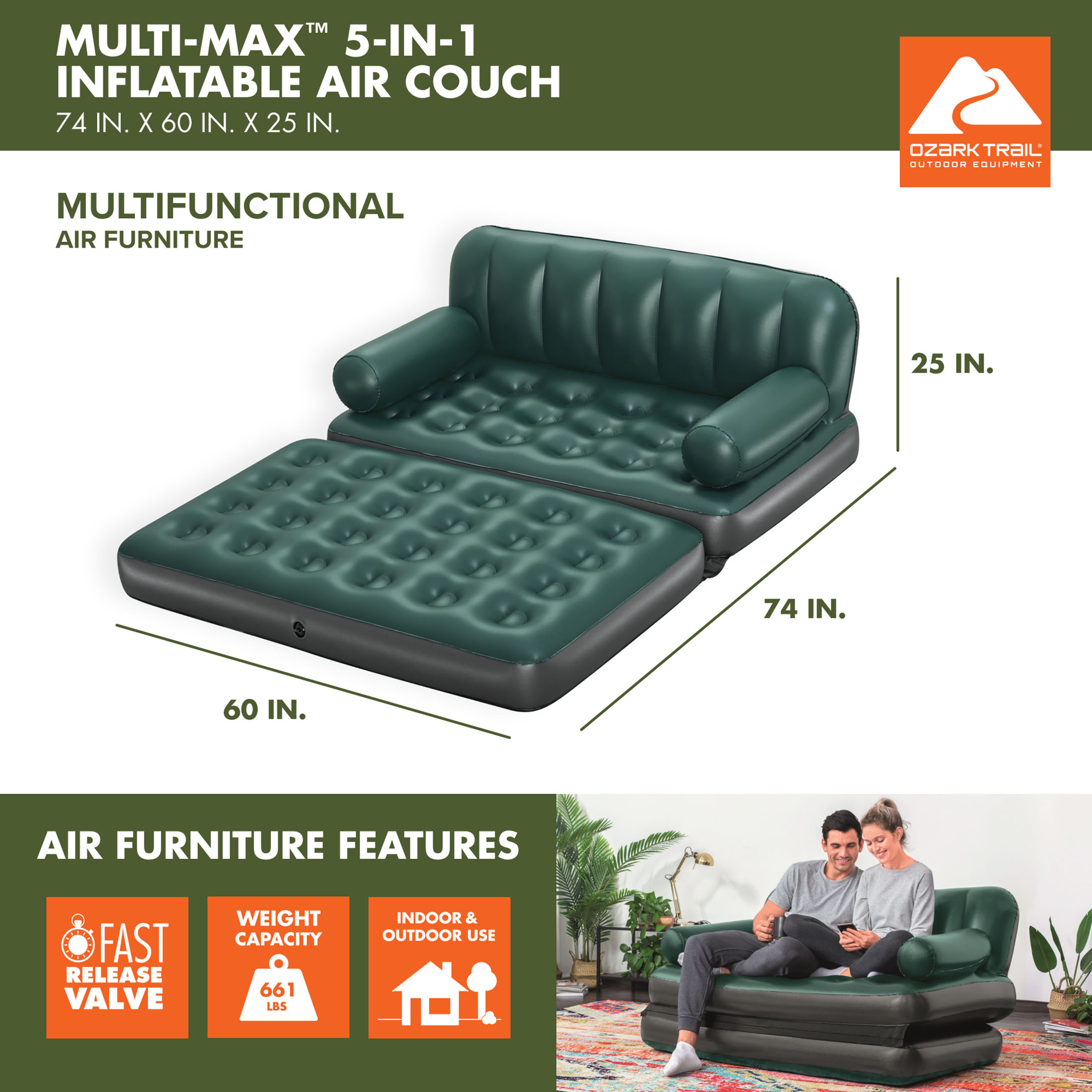 Sillón inflable de aire Multi-Max 5 en 1 2