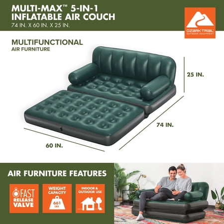 OZARK TRAIL MULTI-MAX 5-IN-1 INFLATABLE AIR COUCH