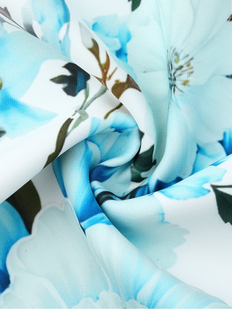 blue floral 50s dress Dee Dee' Blue Floral Ivory 50s Full Circle Dress