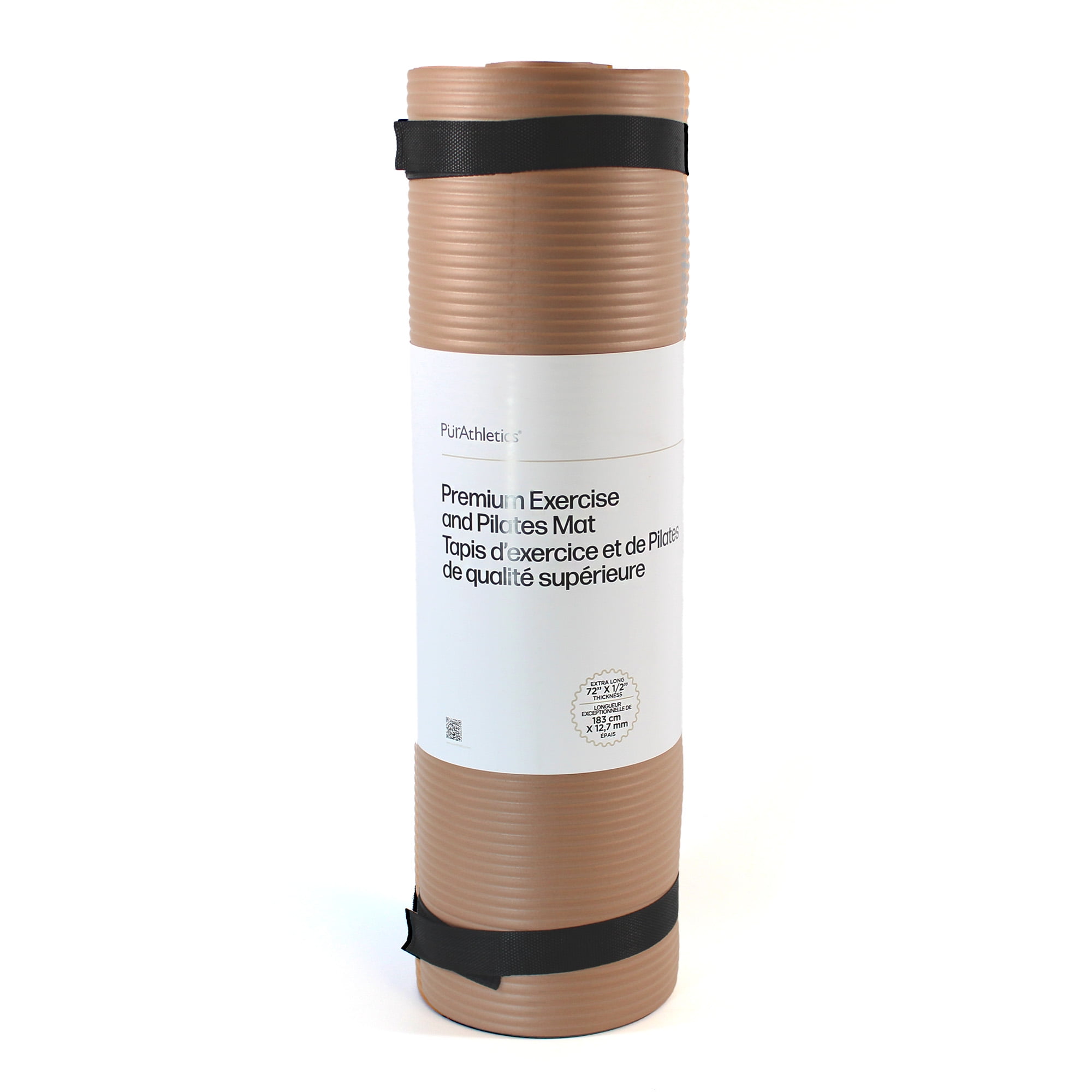 PurAthletics Extra Thick and Long NBR Mat - Mocha Mousse