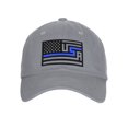 thumbnail image 2 of American Thin Blue Red Line Redesigned Support Serviceman Flag Baseball Hat Cap (Thin Blue Line, Grey Hat), 2 of 5