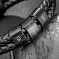 thumbnail image 5 of Personalized Bracelet for Men, Custom Engraved Leather Wristband with Adjustable Stainless Steel Clasp, Name Date Family Jewelry Gift, 5 of 12