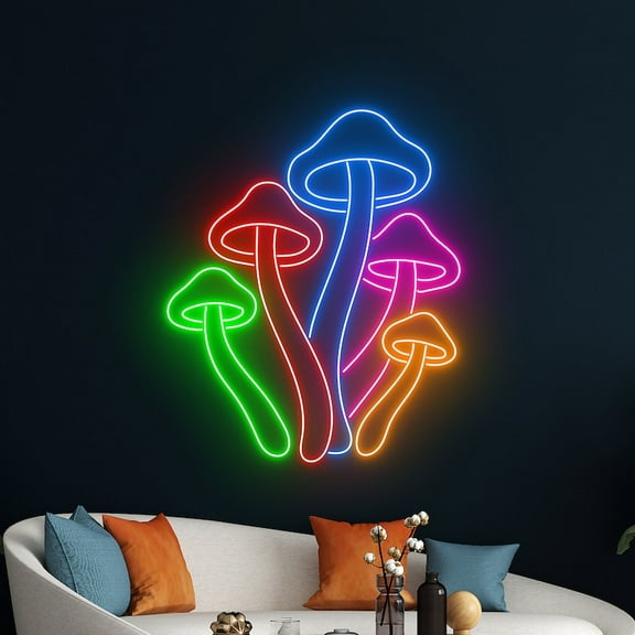 Handmadetneonsign Mushroom Color Led Sign, Mushroom Neon Sign, Mushroom Neon Light, Custom Neon