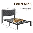 thumbnail image 7 of Bolvdo Bed Frame with Linen Upholstered Headboard, Twin, Metal Support, No Box Spring Needed, Noise Free, Under Bed Storage, Easy Assembly, Grey, 7 of 7