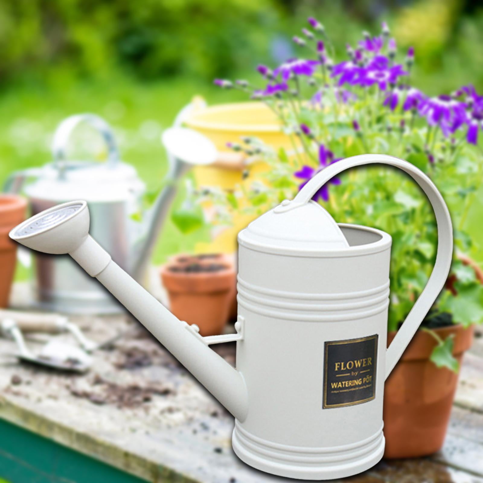 Fzaqwen Garden Watering Can 1.8L Capacity Long Nozzle Watering Bucket for Indoor Outdoor White