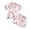B-Multicolour, variant on Girls 2 Piece Pajama Set Short Sleeve Shirt and Shorts with Bow Print Homewear Outfit Kids Sleepwear