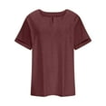 thumbnail image 5 of Posijego Womens Plus Size Tops V Neck Short Sleeve T-Shirts Loose Plain Basic Tee Tshirts for Women, 5 of 5