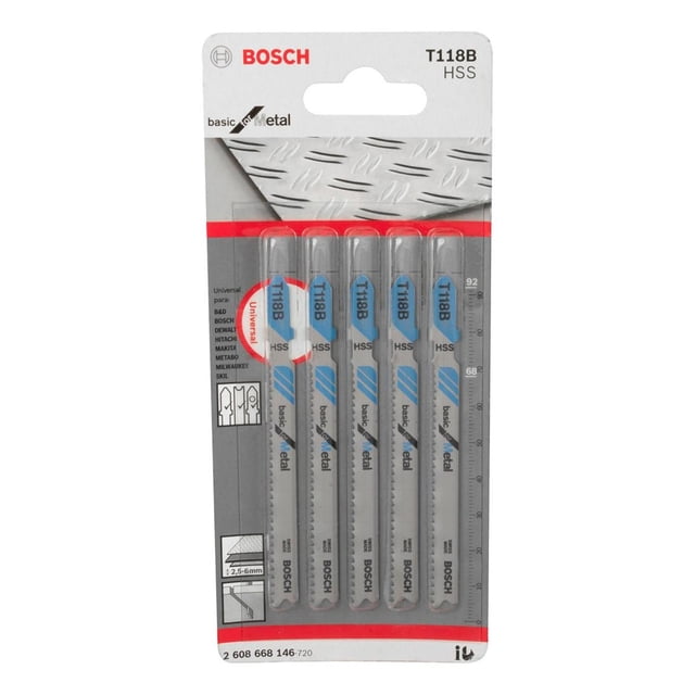 Segueta Para Metal Bosch T118B Basic 5 Piezas