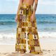 thumbnail image 1 of Pantalones de playa de gasa ligeros para mujer con protección solar, pantalones anchos de estilo bohemio estampados, blusa para mujer, 1 of 7