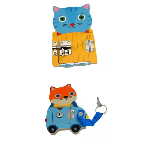 Yinanstore 2Pcs Unlocking Toy Training Preschool Education Latch Board Gifts