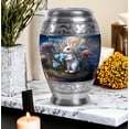 thumbnail image 7 of MUKTIVE Rabbit Cremation 3 Inch Small Burial Urns for Human Ashes Adult, Blue Memorial Urn for Adult Human Ashes for Male & Female, Decorative Large Urn for 10 Inch (1 Large, 4 Keepsake), 7 of 7