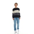 thumbnail image 6 of Sezzit Boys 100% Cotton Crewneck Sweater Soft Knit Pullover for Fall and Winter Long Sleeve Warm Knit - Black Stripes - Size 4, 6 of 7