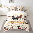 thumbnail image 2 of Erosebridal Dachshunds Print Bedding Full Size,Pet Dog Lovers Comforter Sets With Sheets,Brown Beige Bedding Sets Full Size, Microfiber Bedroom Decoration,7-Piece, 2 of 5