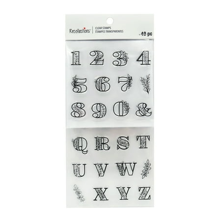 UPC: 0195158746679 | Foliage Alphabet & Numbers Clear Stamps by Recollections™
