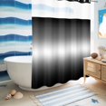 thumbnail image 6 of No Hook Shower Curtain, Black Ombre Shower Curtains for Bathroom with See Through Top Window, Aesthetic Art Farmhouse Gradient Black Waterproof & Washable Bath Curtain Stall 48"x72", 6 of 9