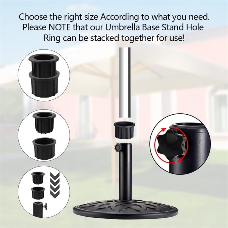 Casewin 6Pcs Patio Umbrella Base Hole Ring Plug Cover Umbrella