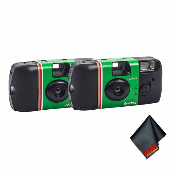 2xFUJIFILM QuickSnap Flash 400 Disposable Camera (27 Exposures), Bundle