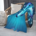 thumbnail image 2 of PHELIKA Water Flying Blue Butterfly 01 All Season Soft Throw Blanket Lightweight Flannel Fleece Blankets 50"x40", 2 of 8