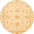 thumbnail image 1 of Ahgly Company Machine Washable Indoor Round Abstract Orange Area Rugs, 6' Round, 1 of 7
