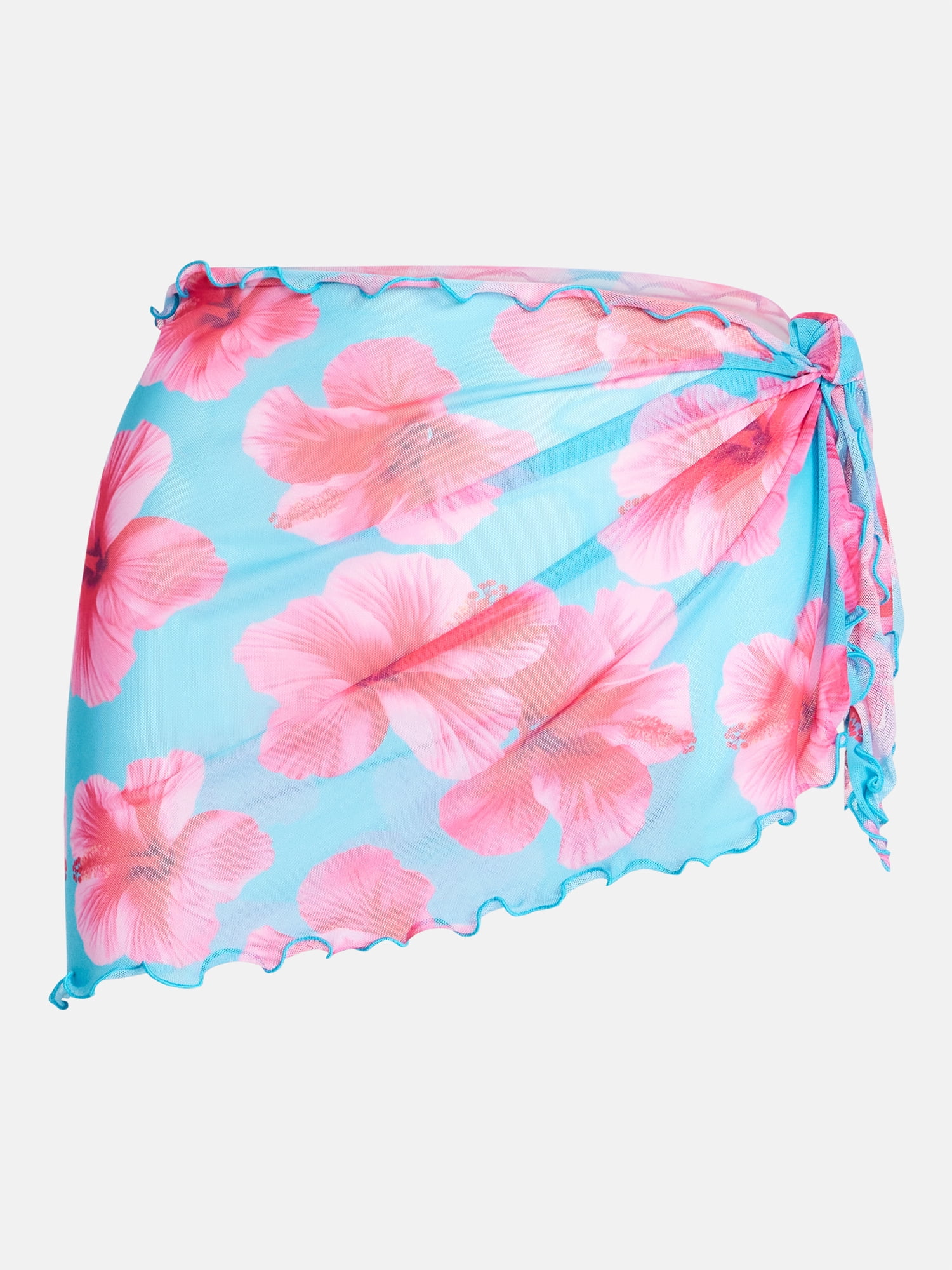 No Boundaries Short Sarong Bikini Coverup Skirt, Women's XXS-XL