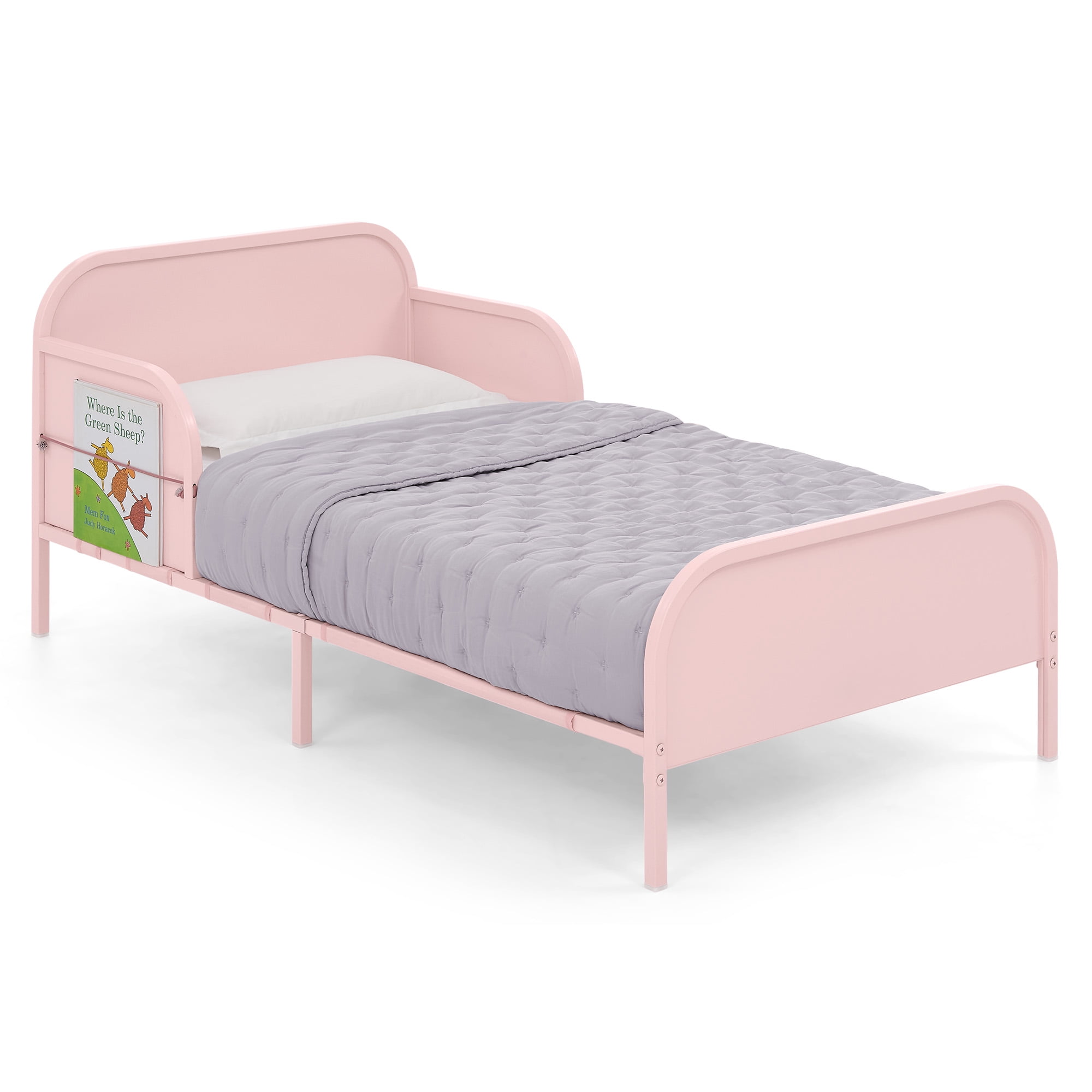 Delta Children Magic Magnet Toddler Bed with Customizable Magnets & Built-In Book Storage, Pink