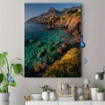 thumbnail image 4 of Milazzo Cape Spring Sunrise Canvas Wall Art, Mediterranean Seascape Print, Home Office Decor, 4 of 8