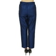 thumbnail image 6 of Phagun Women's Blue Dupion Pants High Waist Narrow Bottom Trousers-XXX-Large, 6 of 8