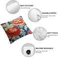 thumbnail image 4 of Nawypu  Red and Blue Chinoiserie Floral Peony Sofa Pillow Cover Watercolor Navy Blue Red Flower Euro Sham Pillow Chinoiserie Chic Pillows Home Decorative Throw Pillow for Chair 2pcs, 4 of 6