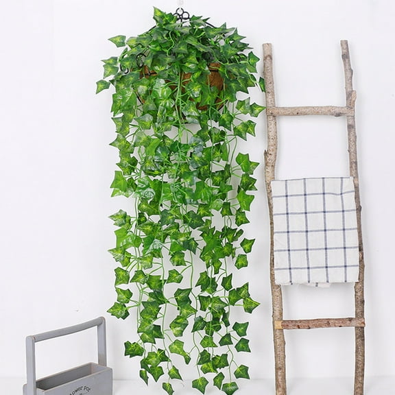 2PCS Artificial Hanging Plants Artificial Potted Plants Indoor and Outdoor Vine Garland Flowers Silk Fake Hanging Plants for Living Room Garden Wedding Garland Indoor Outdoor Fake Leaves Decor