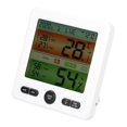 thumbnail image 2 of Temperatura interior Indicador de humedad Reloj Pantalla grande Electrónica Digital Termómetro Higrómetro TS‑6211Blanco, 2 of 5