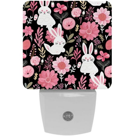 

Easter LED Square Night Lights - Energy Efficient and Stylish Decor for Any Room | Set of 2 Dimmable Bedside Lamps with Touch Control and Auto Timer