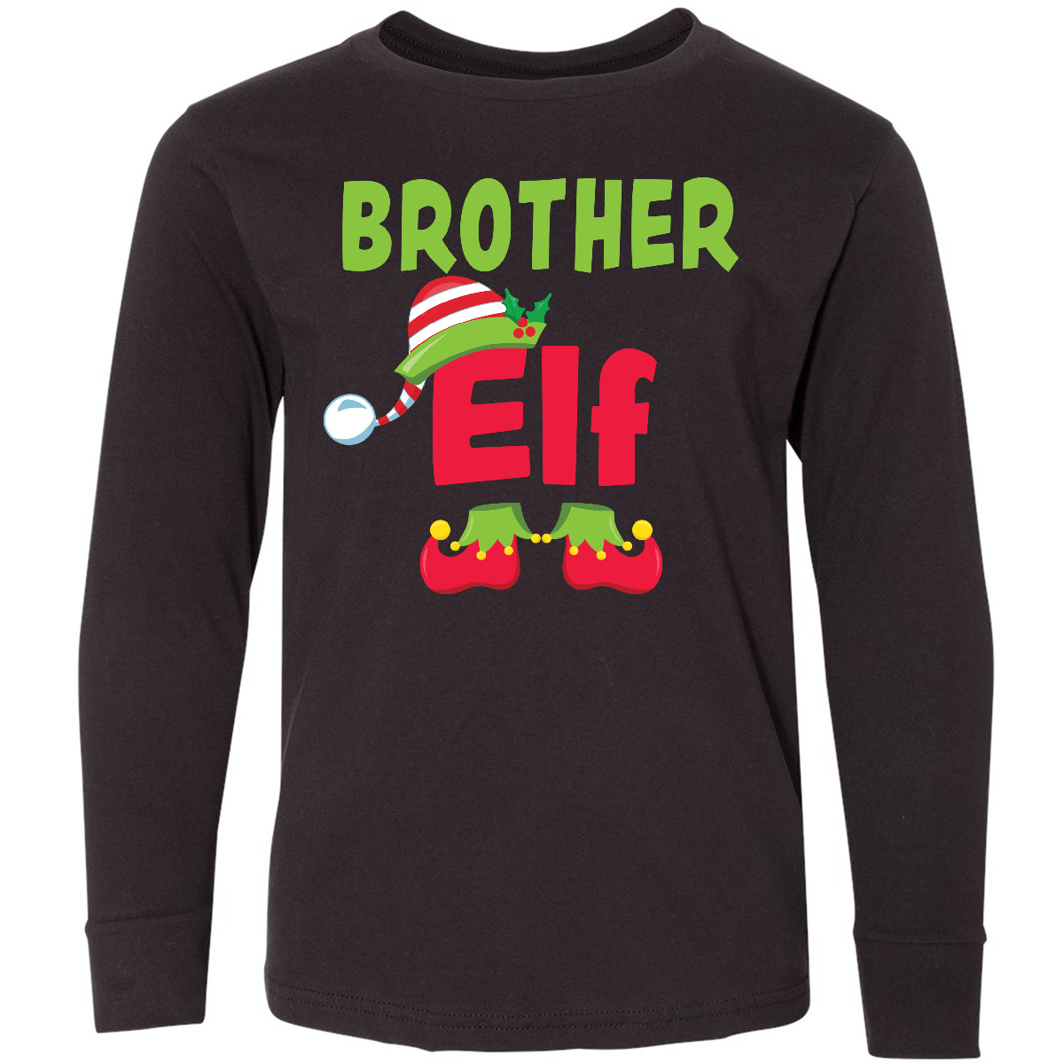 Inktastic Christmas Brother Elf Long Sleeve Youth T-Shirt