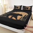 thumbnail image 3 of Manfei Boys Girls Safari Black Bear 4pcs Bed Sheets,Jungle Woodland Animal King Sheets,Vintage Aesthetics Super Cozy Sheet Set,Breathable Home Decor, 3 of 7