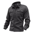 thumbnail image 6 of Dovford Men's Flap Pocket Single Breasted Woolen Blend Turn Down Collar Shirt Jacket Long Sleeve Winter Coat and Cargo Pants, 6 of 7