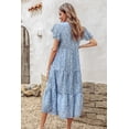 thumbnail image 4 of Dresses for Women Summer Casual Boho Dress Floral Print Ruffle Sleeve Midi Beach Dresses, 4 of 6