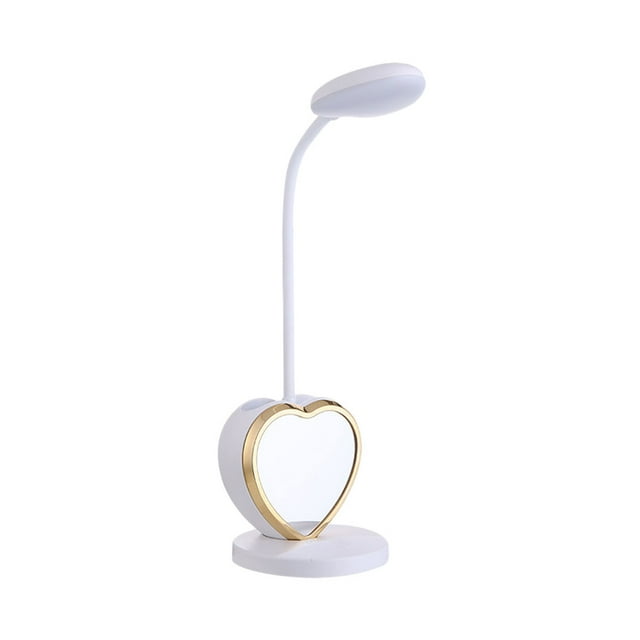 Maytalsory Lampe de Bureau Rechargeable à LED avec Porte-Stylo Flexible et Réglable pour Toute Tâche Or Blanc Durable 1Ensemble