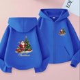 thumbnail image 1 of Sudadera con capucha y manga larga para niños y niñas, estilo informal, deportivo, con estampado degradado, cuello redondo, poliéster, 1 of 6