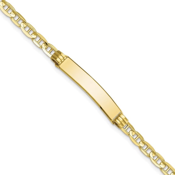 Auriga Fine Jewelry 10K Yellow Gold Anchor Link Id Bracelet 7" for Women