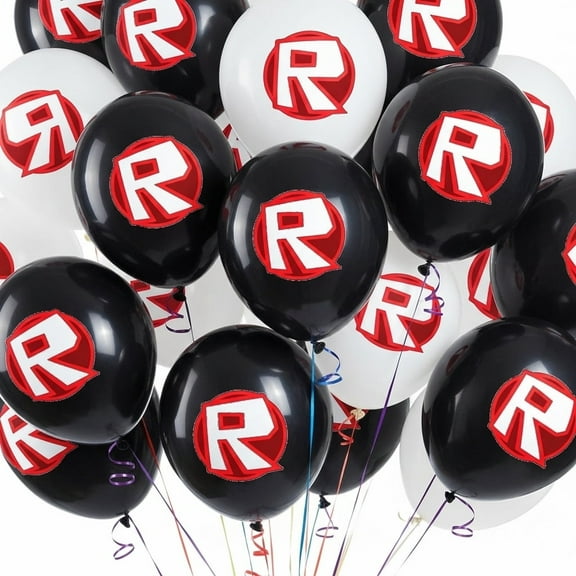 30 PCS Birthday Party Balloons Black and White Pixel Style Gamer Party Supplies Balloon Latex Roblox Balloons