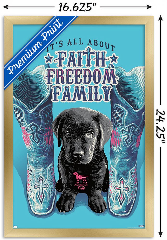 Jim Baldwin - Faith, Freedom, Family Wall Poster, 14.725" x 22.375" Framed