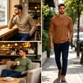 thumbnail image 5 of Dweltoz Men's Henley Shirts Long Sleeve 3 Button Casual Basic Solid Pullover Shirt Soft Comfortable Lightweight Classic Tee Tops,Brown XL, 5 of 5