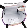 thumbnail image 6 of FORMRS Womens Canvas Tote Bag with Zipper Inner Pocket Shoulder Handbag, Purple Wave Pattern, 6 of 7