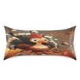 thumbnail image 3 of Thanksgiving Turkey Satin Pillowcase 20''x40'' Double-Sided Print Soft Wrinkle Resistant, 3 of 9