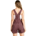 thumbnail image 3 of Revolt Women's Juniors Classic Twill Short Overalls (L, Plum), 3 of 3