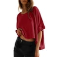 thumbnail image 1 of Camiseta Dokotoo Summer para mujer, talla grande, top corto, 1 of 6